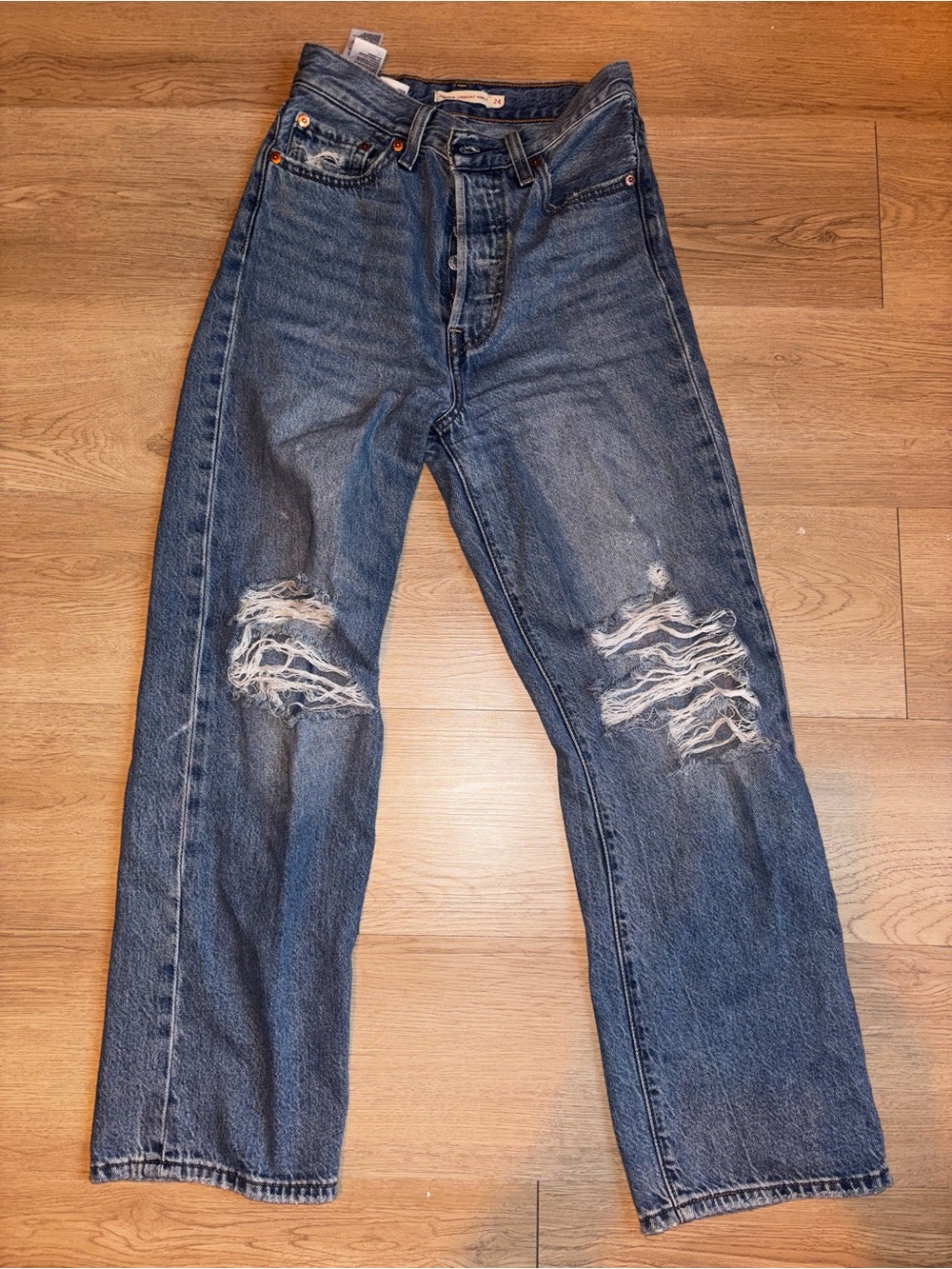 Levi's Women's High-Rise Distressed Blue Jeans